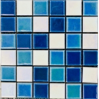 Mosaico Lustrato Bianco/Azzurro/Blu